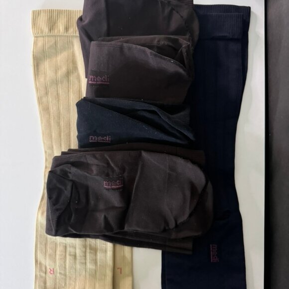 New 6 Pr Medi  Mild Calf Compression Socks-1 Beige, 3 Brown, 2 Blue Sz XL - Picture 4 of 4